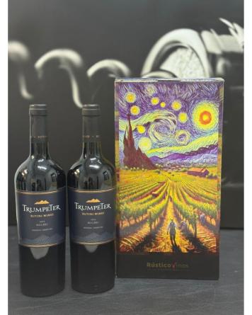 Estuche R�stico Trumpeter Malbec 2x750cc